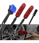 MIKKUPA Car Wheel Brush Set - Durable Scratch-Free Rim&amp; Stiff Bristles Tire Cleaner Brush, Multip...