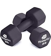 Fitness Alley Neoprene Coated Workout Dumbbells set of 2 – Anti Roll, Non Slip with Smooth Grip F...