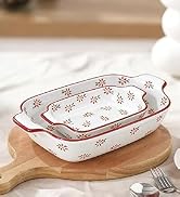 Domini Casserole Dishes for Oven, Ceramic Baking Dishes for Oven Set of 2, Lasagna Pan Deep, Fres...
