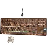 Womier Retro Wired TKL Mechanical Keyboard with Volume Wheel,75% Percent RGB Backlit Gaming Keybo...