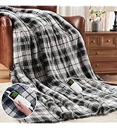Black Heated Blanket Electric Throw, 50X60 Heating Throw with 10 Heats Levels &amp; 8 Hours Auto Off,...