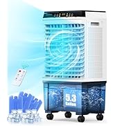 Air Choice Evaporative Air Cooler, 1800CFM Swamp Cooler with 5.3-Gal Tank, 12H Timer, 110° Swing,...