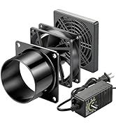 WDERAIR 80mm x 25mm 12V PC Exhaust Fan with AC Variable Speed Controller,Small 3 Inch Dual Ball B...