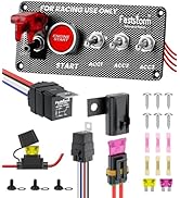 FASTSTORM Ignition Rocker Switch Panel 12V 5 in 1 with Engine Push Button Pre-Wired Toggle Switch...