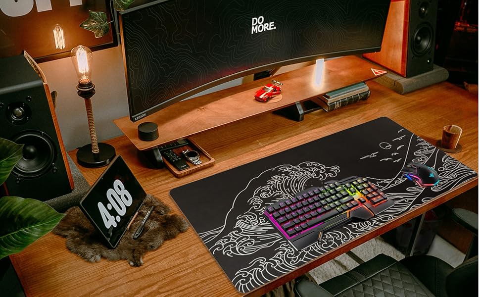 Japanese Sea Wave Large Desk Pad,Mouse Pad,Anime Gaming Mouse Pad