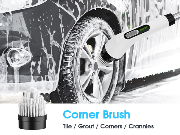 tub scrubber with long handle electric cleaning brush electric spin scrubber