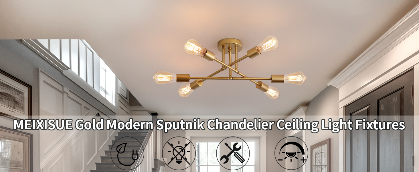 Gold Modern Sputnik Chandelier