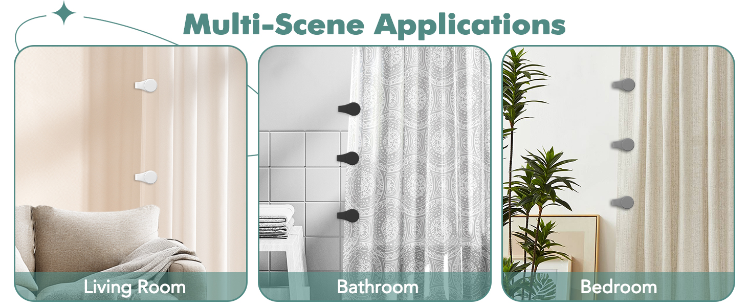 Silicone Magnetic Shower Curtain Clips