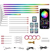 KENANEK Ambient Lighting Car Interior Kit 22-in-1, 175” Colorful Acrylic Car LED Strip Lights wit...