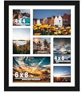 DUENPY 13x17 Picture Frame, Collage Picture Frame, Display Includes Three 4x4 Photos, Two 4x6 Pho...