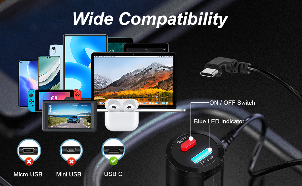 USB Type C Car Charger