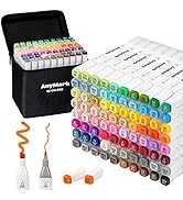 AnyMark Alcohol Markers, 80 Colors Dual Tip Alcohol Based Art Markers Set for Kids Adults Colorin...