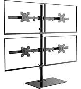 WALI Freestanding Quad Monitor Mount for 17-27 Inch Screens, Fully Adjustable 4 Monitor Stand wit...