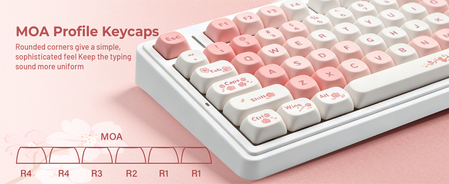 pink key caps
