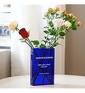 Book Vase for Flowers,Clear Acrylic Book Vase Flower Vase for Aesthetic Room Decor Artistic Decor...