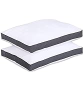 GOLD TEXTILES Gusseted Bed Pillows for Sleeping 12 Pack - Hotel Quality Cooling Pillow - Back, St...