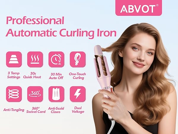 Achieve full-head salon-quality curls styling in 10 mins with our automatic rotating curler. 