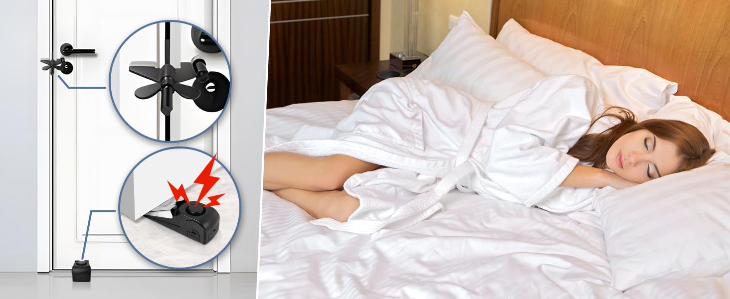 Door Stop Alarm wit Adjustable Portable Door Lock