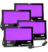 MELPO Black Light 80W Blacklight Flood Light Outdoor for Glow Party, Halloween Decoration, Body P...