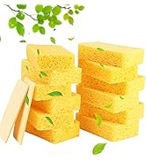 METUUTER 12-Count Cleaning Scrub Sponge- Compressed Cellulose Sponges Non-Scratch Natural Sponge ...