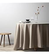 EVERLY 100% Pure Linen Round Tablecloths 70Inch Round for Dining,Buffet Parties,Picnic,Events,Wed...