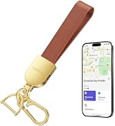 Keychain, Works with Apple Find My, Leather Car Keychain for Women and Men, Car Key Fob Holder, K...