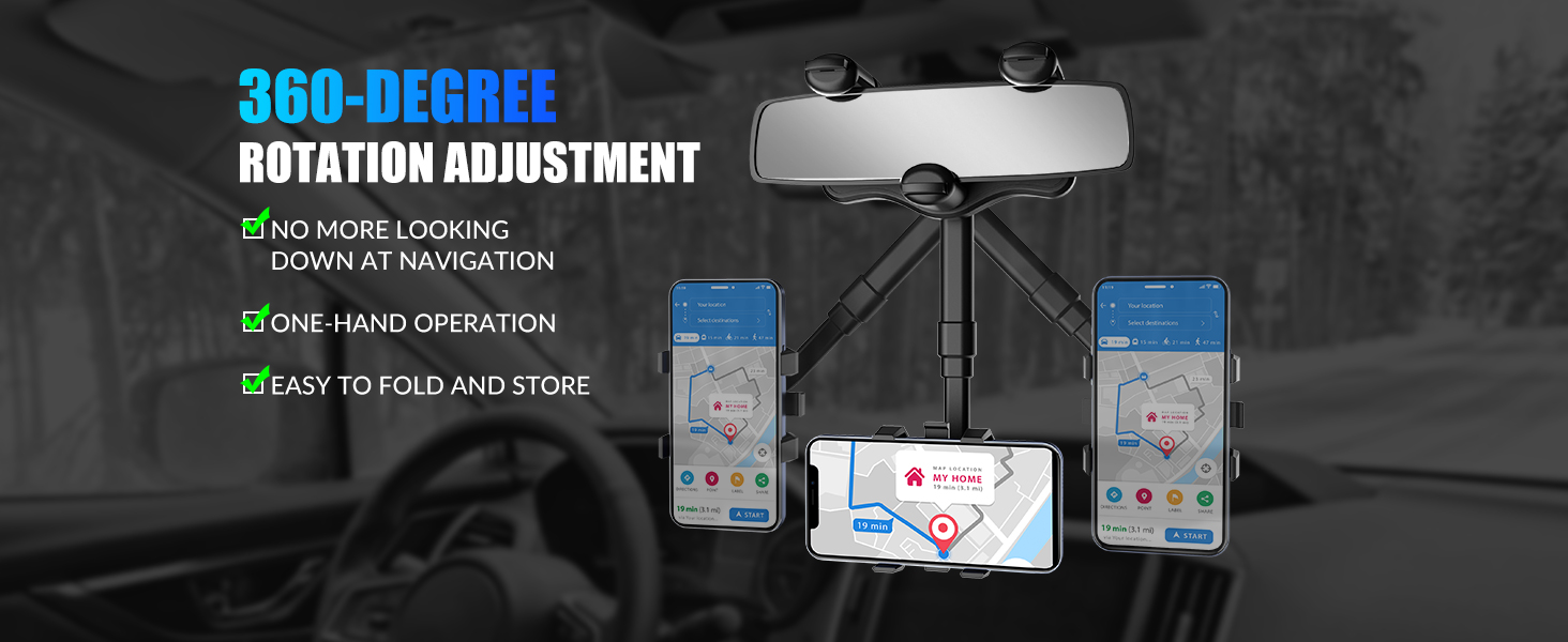 Rotatable and Retractable Car Phone Holder