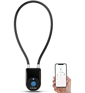 eLinkSmart Fingerprint Cable Lock, 14" Long Shackle Keyless Entry Biometric Waterproof Bluetooth ...