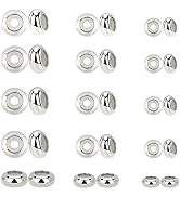 PH PandaHall 30pcs 304 Stainless Steel Slider Beads, 7mm 8mm 10mm Slider Clasps Stopper Beads wit...
