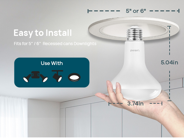 Linkind BR30 led light bulbs dimmable easy installation