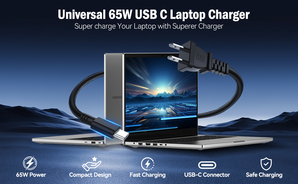Universal 65W USB C Laptop Charger