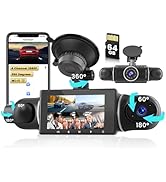 Inefala 4 Channel Dash Cam, 360 Dash Camera FHD 1080Px4 Front and Rear Inside Left Right, Car Cam...