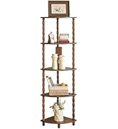 MaxSmeo Corner Shelf, 5-Tier Coner Bookshelf for Small Spaces, Stylish Corner Storage Display She...