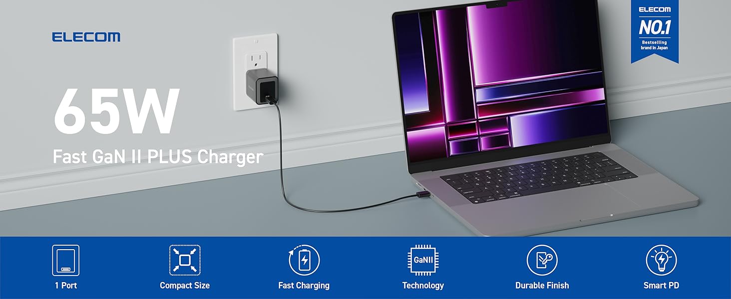 Elecom Wall Charger 65 watt 1 Port