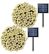 JMEXSUSS 2 Pack 200 LED Solar Christmas Lights, 75.5 ft Outdoor Waterproof Solar String Lights, 8...