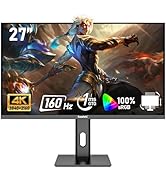 Gawfolk 27 inch IPS PC Screen, 4K Gaming Monitor 160Hz, 1ms, FreeSync, 100% sRGB, 178° Wide Viewi...