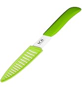 Vos Ceramic Paring Knife - Ceramic Knife 4 Inch Zirconia Blade With Sheath Cover - Handle Fruit a...