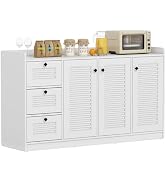 Giantex 63'' Buffet Cabinet with Storage, Modern Sideboard Cabinet with 3 Doors &amp; 3 Pull-Out Draw...