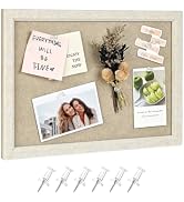 Umtiti Felt Bulletin Board,Camel Felt Pin Board with Oatmeal Frame, 2 Adhesive Tabs &amp; 6 Push Pins...