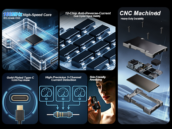 High-Speed Core | IEC-Grade ESD,Anti-Reverse-Current | Dual-Crystal Signal Stability