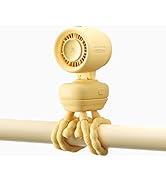 JISULIFE 2026 Stroller Fan – Small &amp; Stylish with 38H Cooling, Soft Night Light, One-Click Detach...