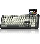 SOLAKAKA A99 Pro Wireless Mechanical Keyboard with LCD Screen &amp; Metal Knob, 2.4GHz/BT5.0/USB-C, R...