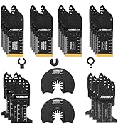 AMZBSAW 30 PCS Oscillating Tool Blades, 6 Types Oscillating Saw Blades for Metal Nails and Wood P...