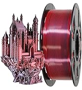 MIKA3D 2 Colors in 1 Silk Black Red PLA 3D Filament, 1KG 2.2LBS 3D Printing Material with Bicolor...