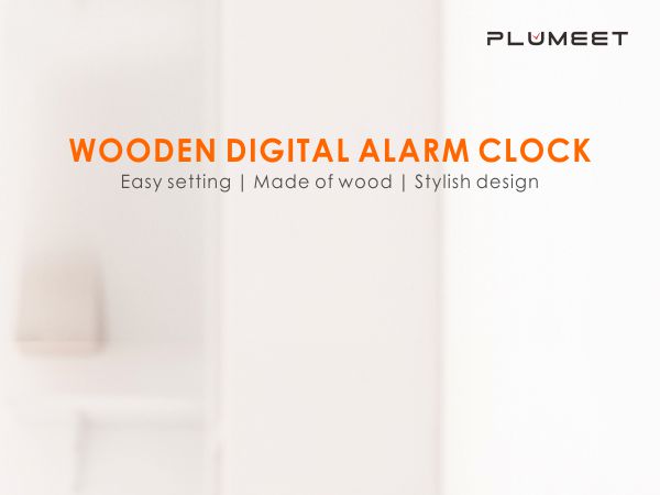 wooden digital alarm clock