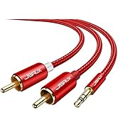 JSAUX 6.6ft/2M Aux to RCA Headphone Male to Male Jack Adapter Nylon Braided 1/8 to RCA Audio Y Co...
