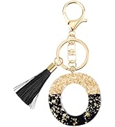 Suweibuke Fashion Black Key Chains for Women Girls, Initial Letter Keychains with Tassel, Charms ...