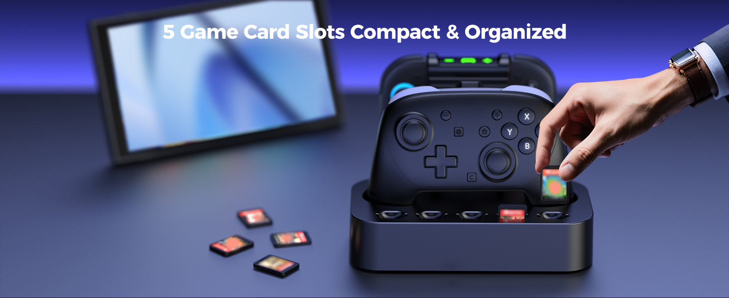 switch 2 pro controller charging dock organized