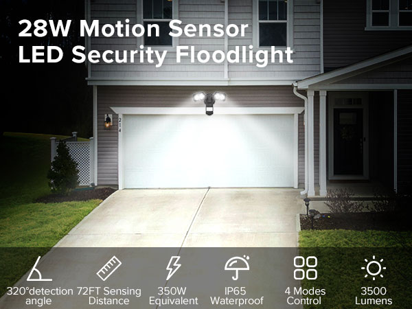 garage flood lights outdoor motion sensor