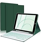 iPad 9th 2021/8th/7th Generation Keyboard Case, 7 Colors Backlit Detachable Keyboard Slim Folio S...